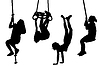 Vector clipart: Children swinging and playing outdoor