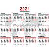 Vector clipart: 2021 calendar with world map