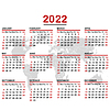 Vector clipart: 2022 calendar with world map