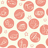 Vector clipart: Seamless pattern with doodle food and drinks