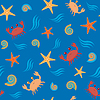 Vector clipart: Seamless pattern with crabs and shells