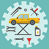 Vector clipart: Car repair service icons