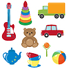 Vector clipart: Set of toys
