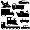 Vector clipart: Set 1 of different transport silhouettes