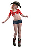 3D Blonde cowgirl | Stock Illustration