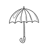 Vector clipart: Coloring book for children, cute cartoon umbrella