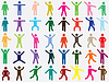 Vector clipart: Human pictogram in different colors