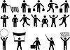 Vector clipart: Human pictograms with different objects and activity