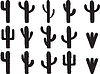 Vector clipart: Cactus silhouettes