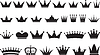 Vector clipart: Simple black crowns