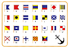 Vector clipart: signal nautical flags and anchor