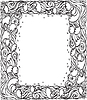 Vector clipart: Marine waves frame . black graphic background