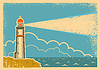 Vector clipart: Vintage Poster with Lighthouse