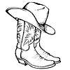 Vector clipart: Cowboy boots and hat