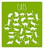 Vector clipart: Cats In Various Poses