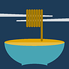 Vector clipart: Noodle bowl with chopsticks