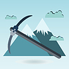 Vector clipart: pickaxe mountain, Mountain themed outdoors emblem