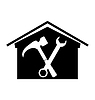 Vector clipart: House with crossed spanner and hammer