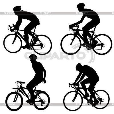 Set silhouette of cyclist male | Stock Vector Graphics |ID 6638691