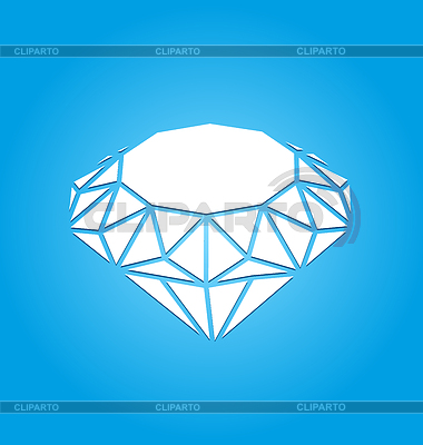 Icono plana de diamante sobre fondo azul | Ilustración vectorial de stock |ID 5044607