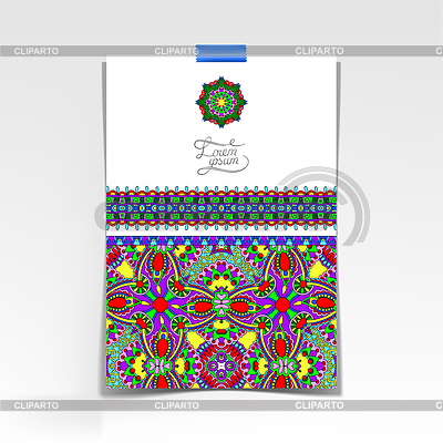 Decorative sheet of paper with oriental floral | Stock Vector Graphics |ID 4548004