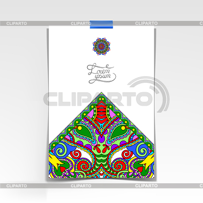 Lámina decorativa de papel con floral oriental | Ilustración vectorial de stock |ID 4549788