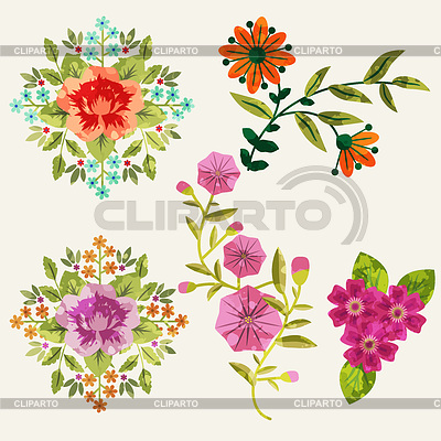 Flores establecer | Ilustración vectorial de stock |ID 4658216
