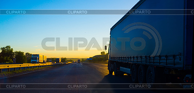 Silhouette of truck at sunset | High resolution stock photo |ID 4720924