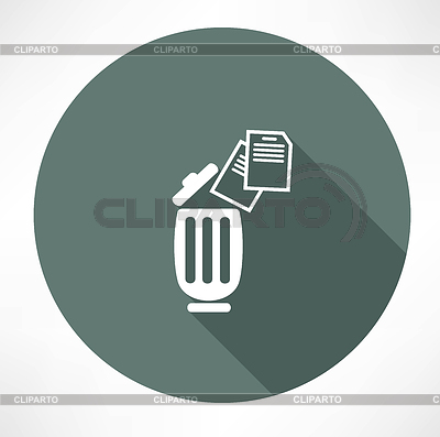 Bin con documentos icono | Ilustración vectorial de stock |ID 4510313
