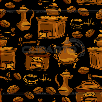 Patrón sin fisuras con las tazas de café handdrawn, | Ilustración vectorial de stock |ID 4520824