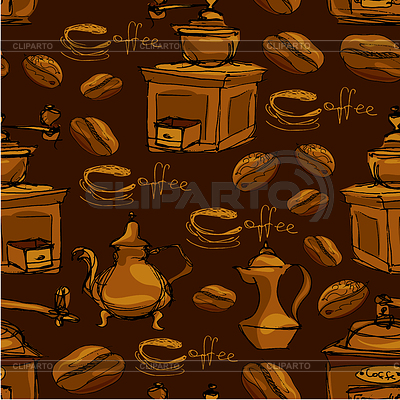 Nahtlose Muster mit handgezeichneten Kaffeetassen, | Stock Vektorgrafik |ID 4520831