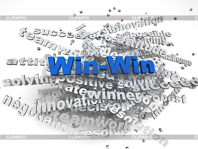 3d изображений осуществляется Win - Win Концепция слово фон облако | Иллюстрация большого размера |ID 4566875
