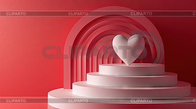 Valentine Day abstract composition with heart in | High resolution stock illustration |ID 7532678