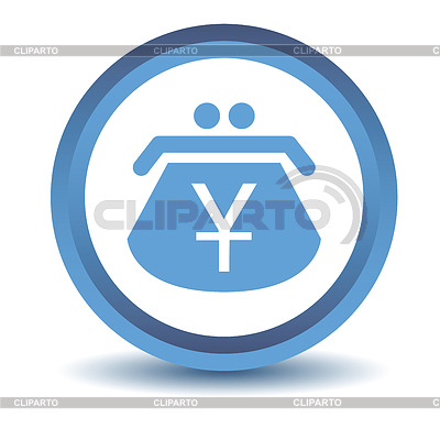 Icono bolso azul Yen | Ilustración vectorial de stock |ID 4905781