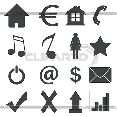 Simple conjunto de iconos negro | Ilustración vectorial de stock |ID 4992216
