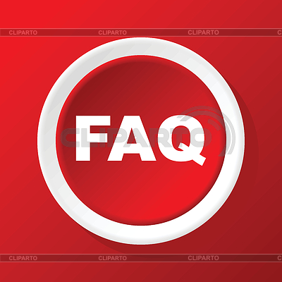 FAQ icono en rojo | Ilustración vectorial de stock |ID 4999102