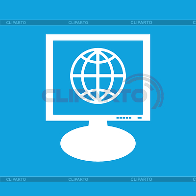 Icono del monitor Globe | Ilustración vectorial de stock |ID 5080680