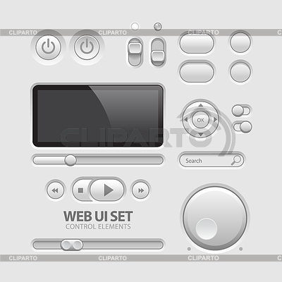 Luz Web UI Elementos de diseño Gris | Ilustración vectorial de stock |ID 4905642