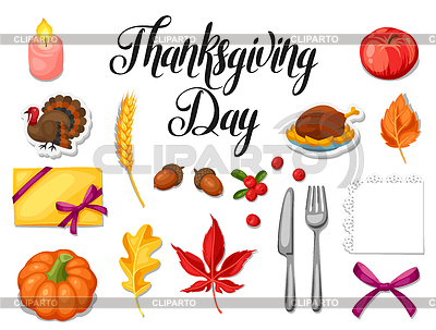 Thanksgiving Day-Set-Objekt. Herbst und Urlaub | Stock Vektorgrafik |ID 5916606