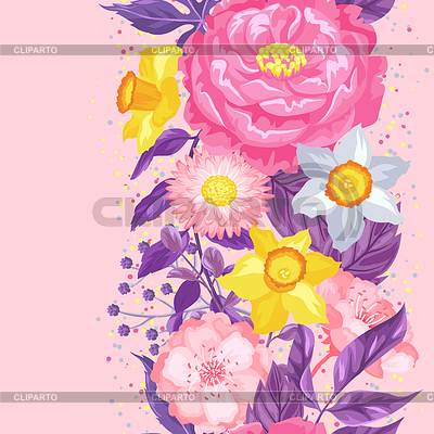 Sin patrón con flores delicadas decorativos. | Ilustración vectorial de stock |ID 6042182