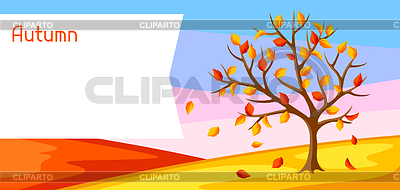Autumn landscape with tree and yellow leaves. | Stock Vector Graphics |ID 6269080