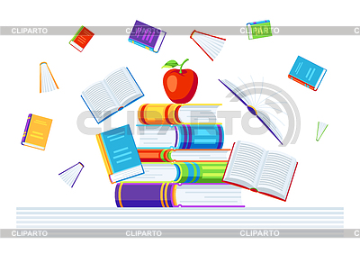 Fondo con libros | Ilustración vectorial de stock |ID 6605446