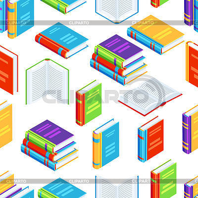 Patrones sin fisuras con libros isométricos | Ilustración vectorial de stock |ID 6625910