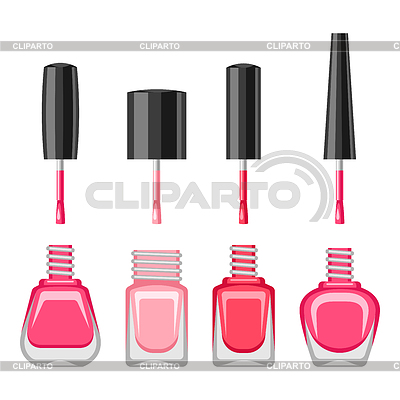 Satz Flaschen mit Nagellack | Stock Vektorgrafik |ID 6654377
