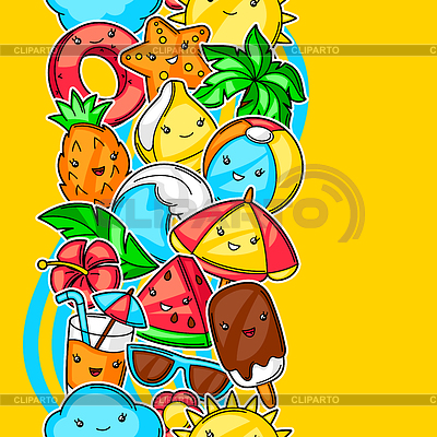 Seamless pattern with summer items | Stock Vector Graphics |ID 7125315