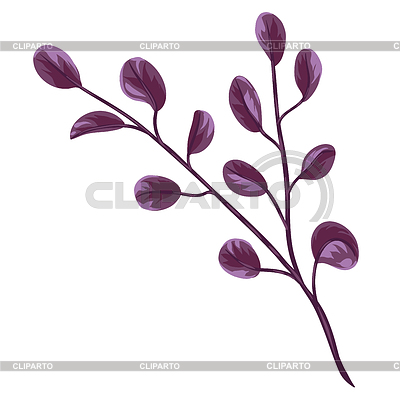 Rama estilizada con hojas. Planta de otoño decorativa | Ilustración vectorial de stock |ID 7239208