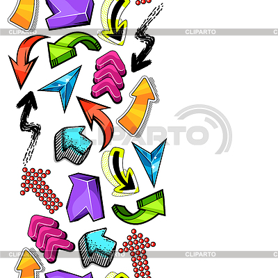 Patrón sin fisuras con flechas de graffiti abstracto. | Ilustración vectorial de stock |ID 7261975