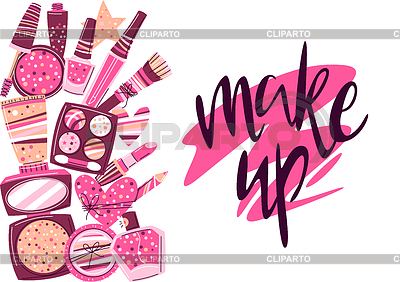 Fondo con cosméticos para el cuidado de la piel y maquillaje. | Ilustración vectorial de stock |ID 7265302