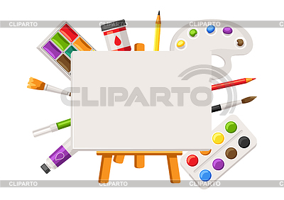 Background with painter tools and materials. Art | Stock Vector Graphics |ID 7280966