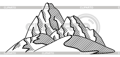 Landscape with mountains and hills. Natural . | Stock Vector Graphics |ID 7354426